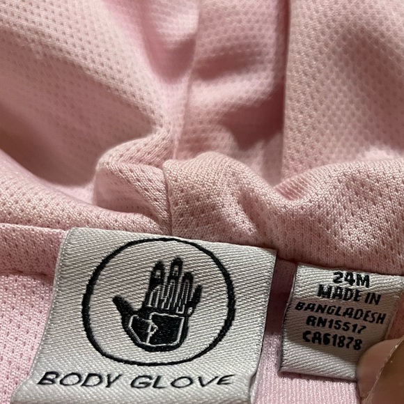 24M Body Glove kids gear, pink and white windbreaker coat and gray pants - Picture 5 of 10